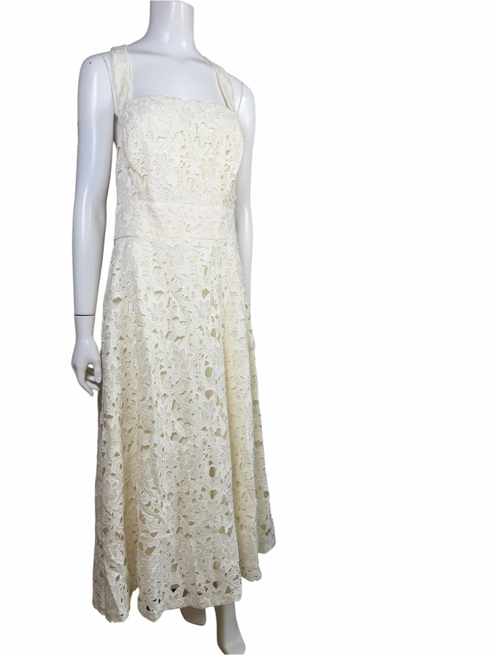 Prabal Gurung for JCPenney Ivory Lace Midi Dress NWT Plus Size 22W Floral Cutout - Picture 5 of 16